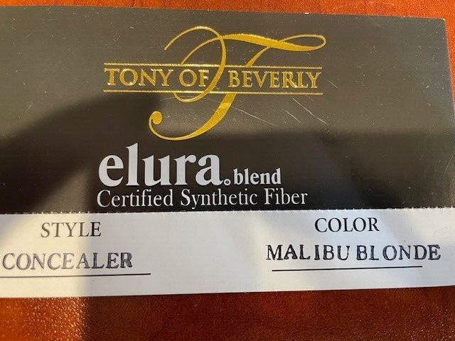 Tony Of Beverly Elura Blend Mono Filament Hair Piece CONCEALER Malibu Blonde NIB