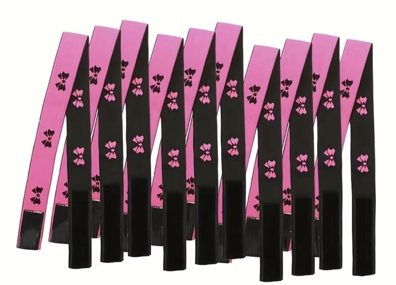 3 – Adjustable Wig Lace Melt Bands Stretchy Reusable Pink/Black One Size Women