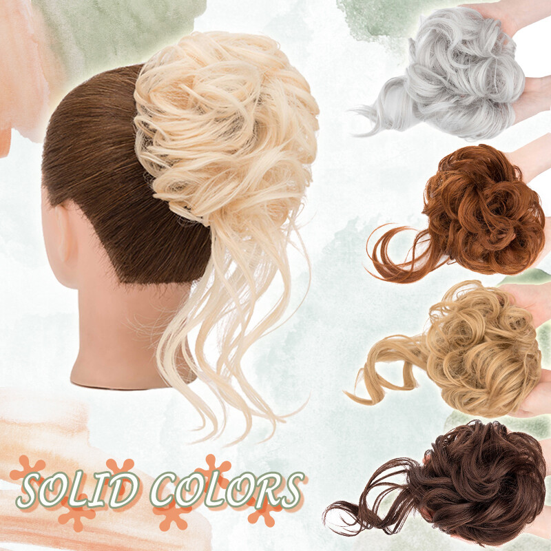 Long Thick Real as Human Messy Bun Hair Piece Scrunchie Updo Wrap Hair Extension