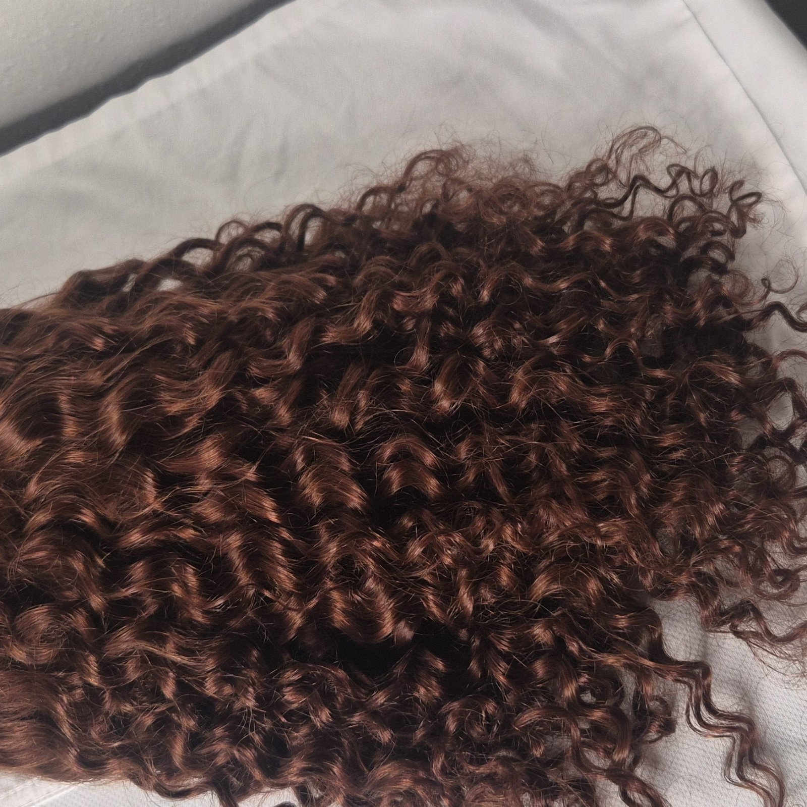 Brown Auburn Curly Lace Front Wig Free-Part Natural Look Women Adult