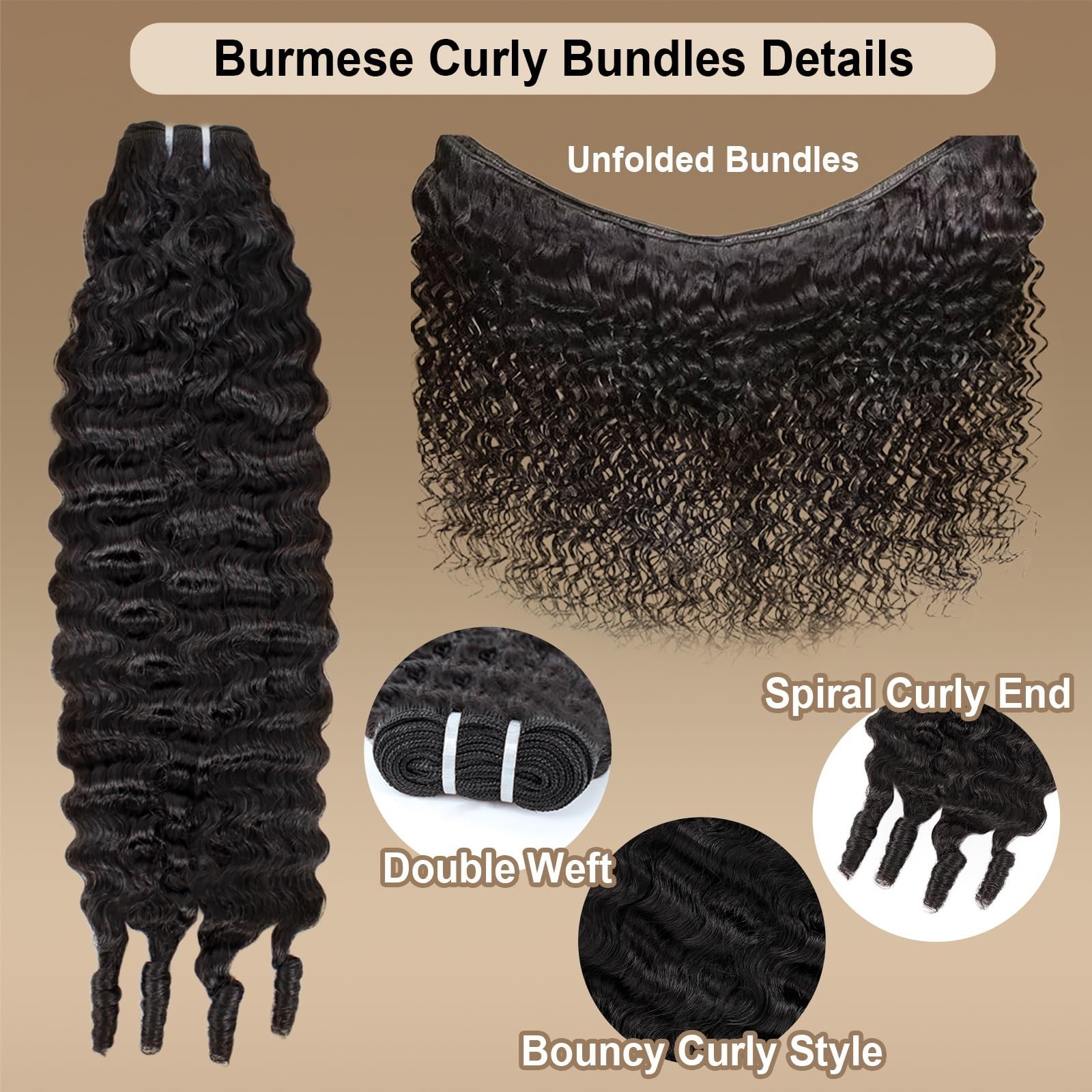 18-22″ Curly Human Hair Bundles – 100% Unprocessed Water Wave Extensions, Deep W