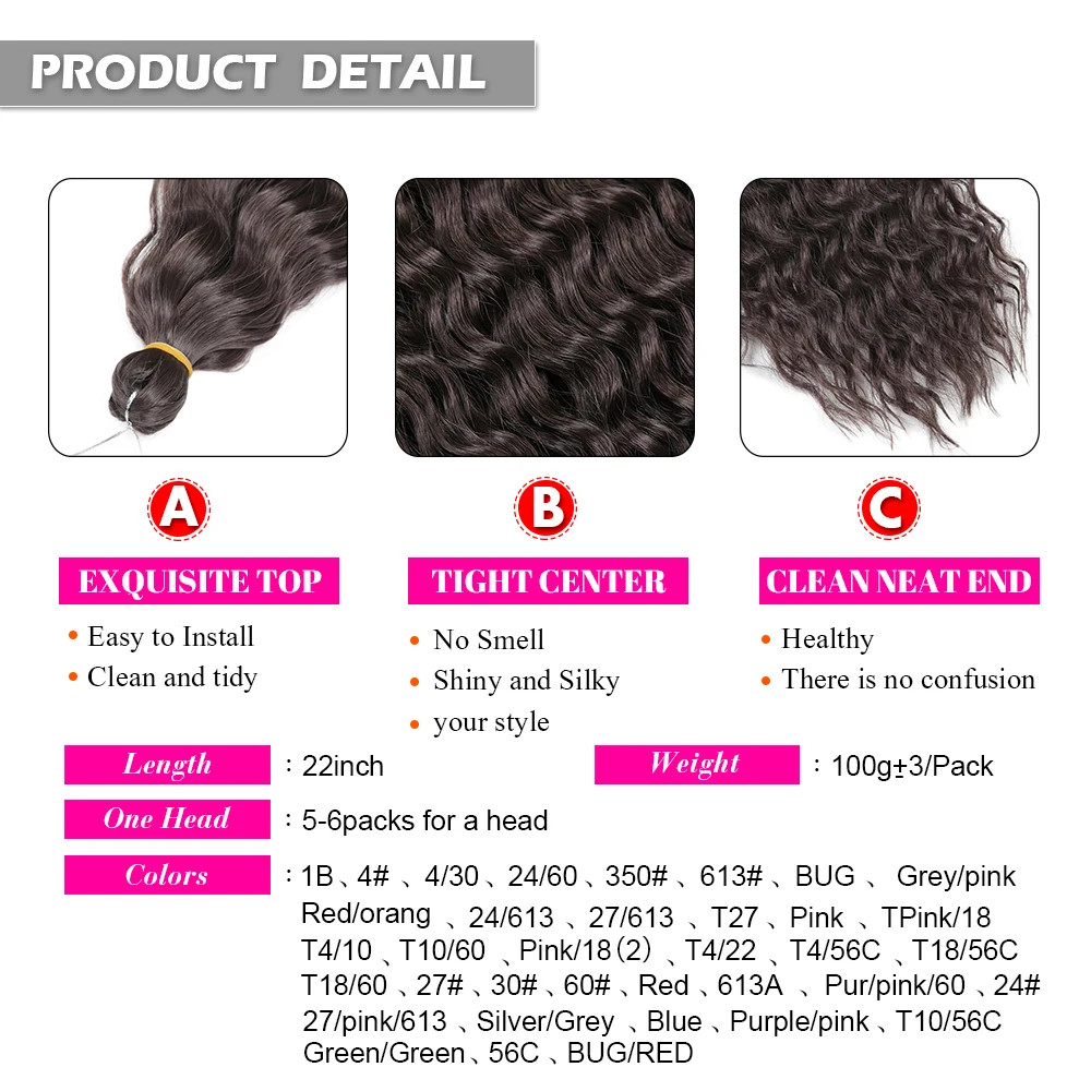 Ariel afro Curl Water Wave Braiding Hair Synthetic Crochet Blonde Pink Ombre