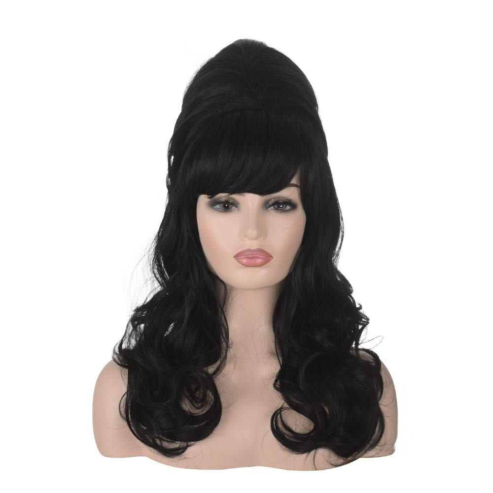 MORTICIA Beehive Vintage Women Wig | Long Curly Updo Victorian Fembot Funny Drag