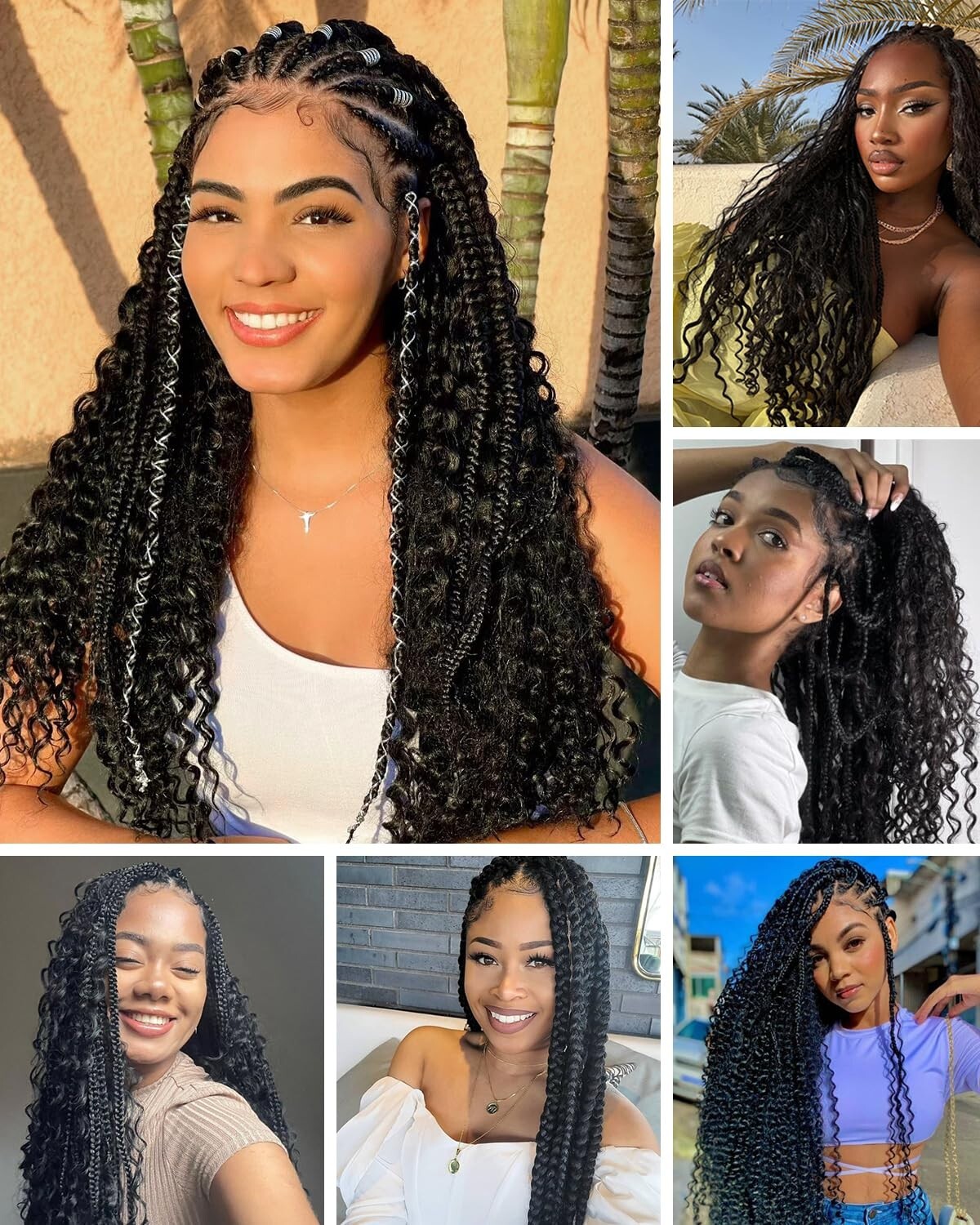 Human Braiding Hair 20 Inch 100g, Deep Wave Bulk Bundles for Boho Braids No Weft