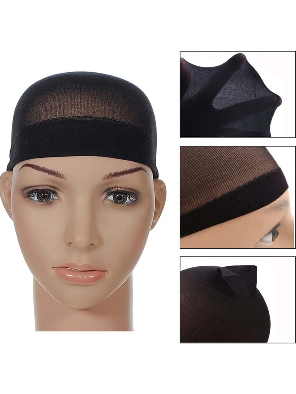 2pcs Wig Caps Elastic Stretch Hair Net Cap for Wig Liner Women