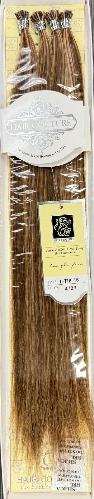Hair Couture Versatile Human Remy Hair 16″ I-Tip Extensions 120pcs #4/27 Blend