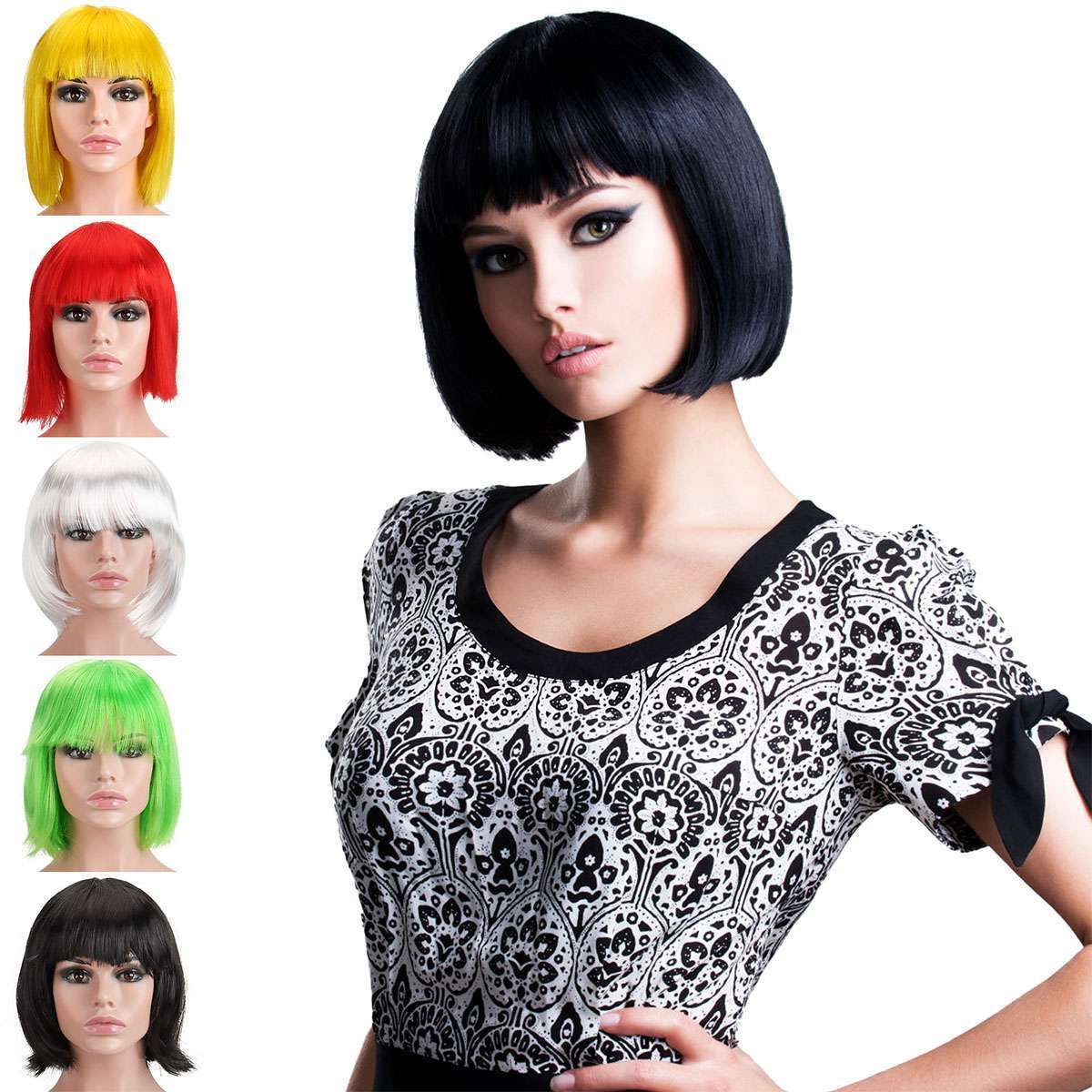 Sexy BOB Full Wig Multiple Colors Cosplay Costume Anime Halloween Party Hair new