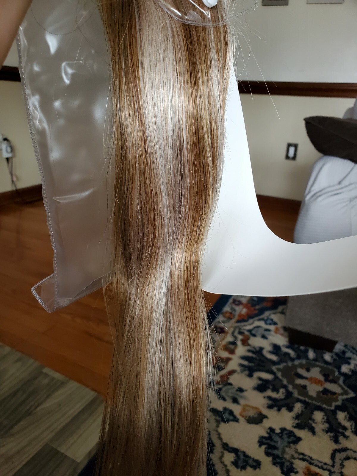 Chestnut Brown Mix Platinum Blonde Ombre Remy Human Hair Ext 16in 100g