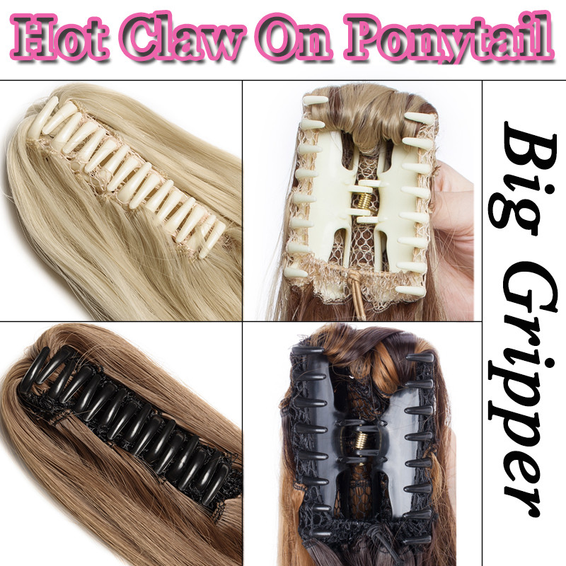 POP Lady Claw Ponytail Short Braid Long Curl As Real Pony Tail Hair Extensions a
