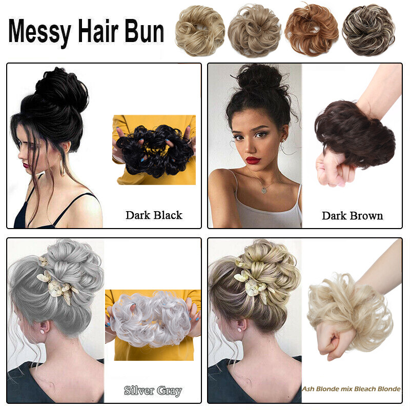 Big 45g Large Hair Scrunchie Wrap On Bun Updo Messy Bun Hair Extensions As Human
