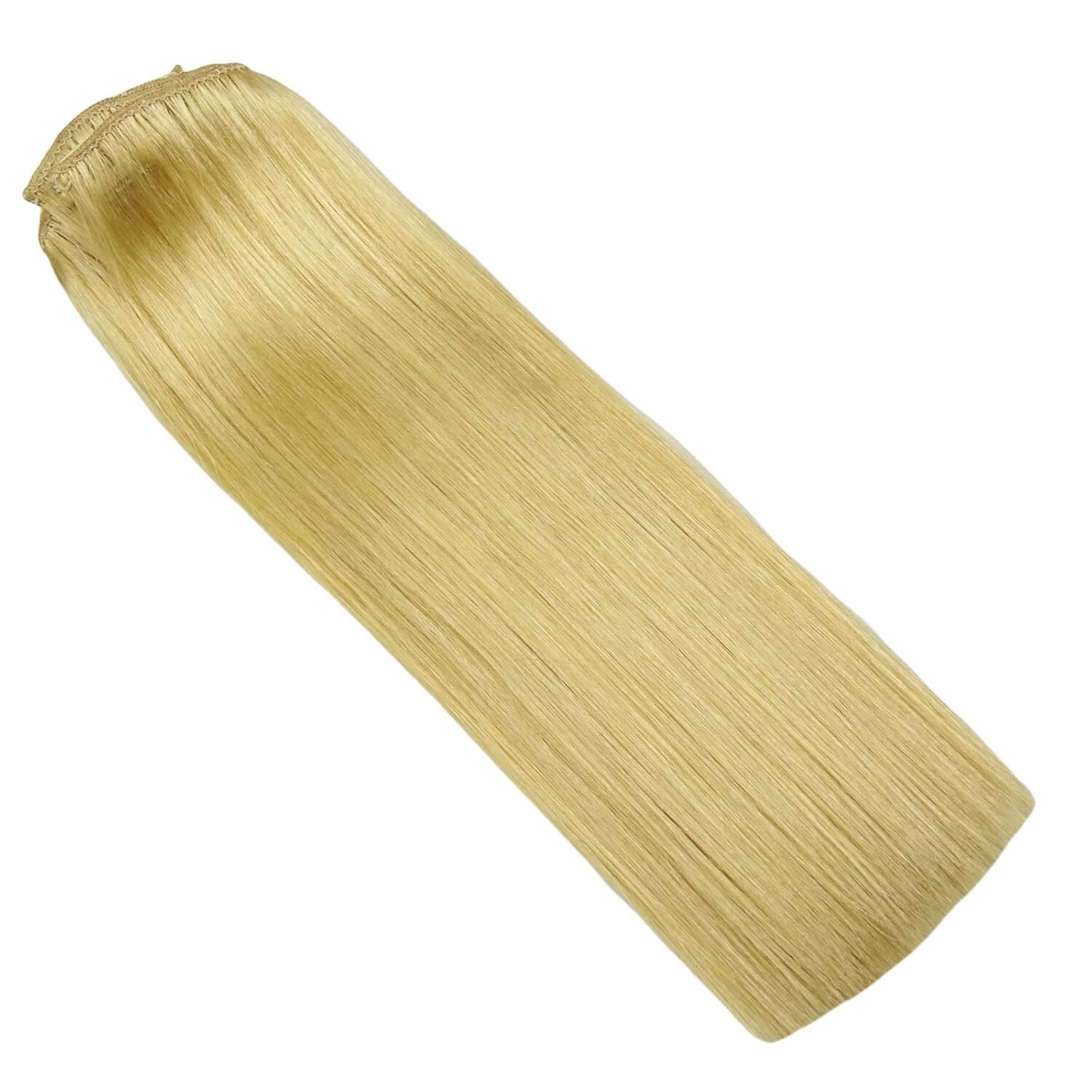 Pure Protein Silk Clip in Hair Extensions 8PCS 100％ 10 inch #24 Blond 70-120g