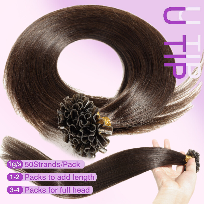 200S Nail U Tip Glue Keration Fusion Russian Remy Human Hair Extensions THICK