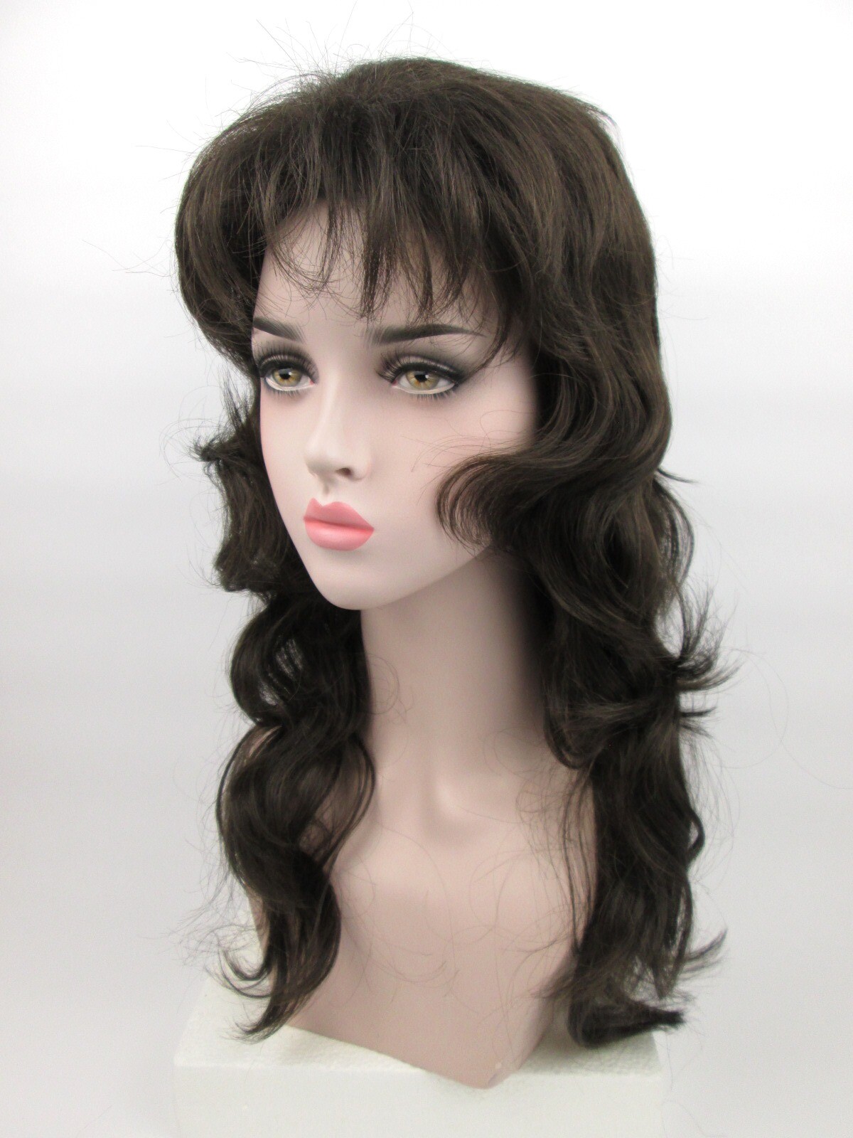 80S 90S WOMEN LADY 29″ LONG STRAIGHT HAIR LAYERED SHAG STYLE WIG W/ BANGS JODY