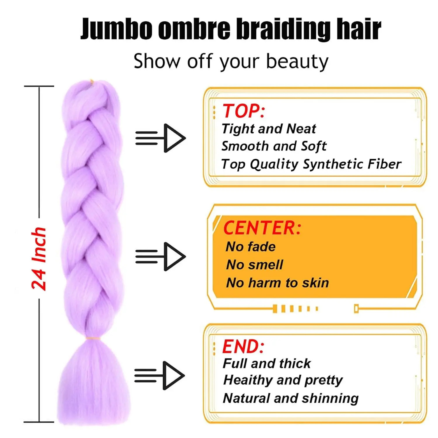 Colorful Synthetic Ombre Jumbo Braiding Hair Hair Extensions for Women Cosplay
