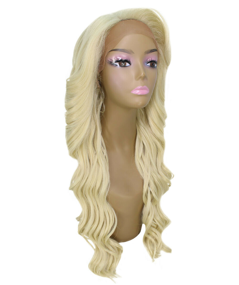 LUXLUXE Asana Wavy 26 Inch 7×4 Women’s Lace Front Wig, BLT-0117, Light Blonde