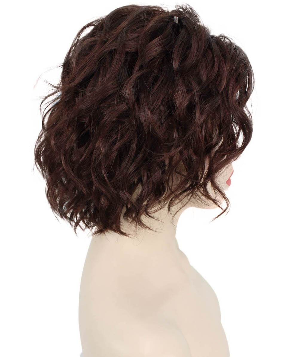Marlene – Srraight Kanekalon Synthetic Fiber Full Wig, 4-10 in, Dark Auburn