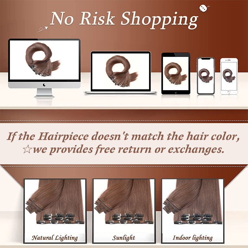 Real as Human Hair Topper Toupee Piece Clip in Top Wig Silk Base Hairpiece USA