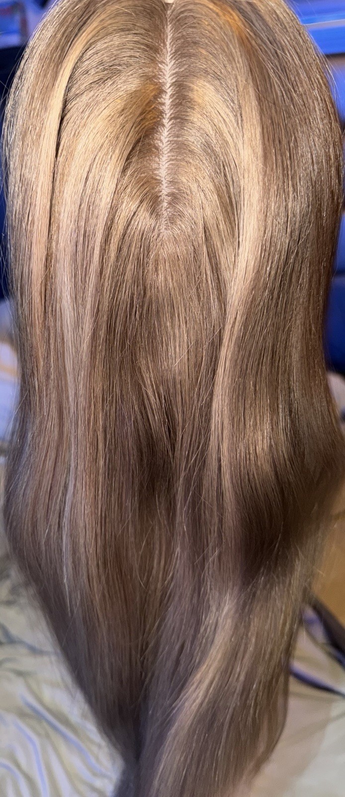 Topunique Human hair Topper 3×5 Inch Injected Silk Base 18 Inch Length