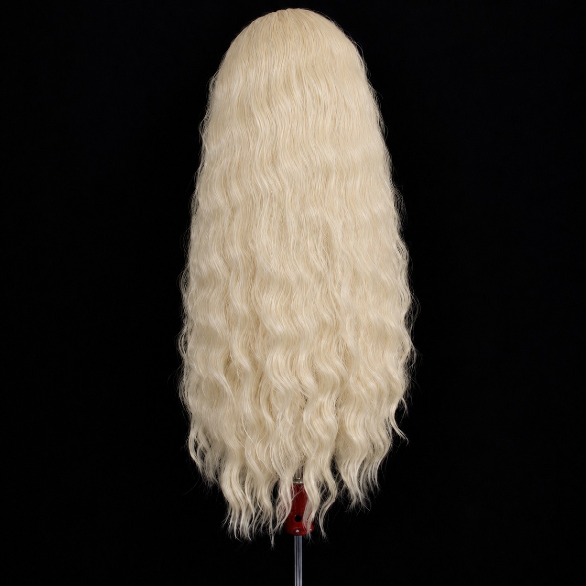 Women Synthetic Hair Heat Resistant HD Lace Front Wig Long Wavy Layered Blonde