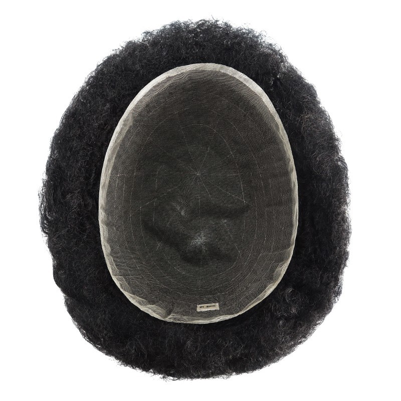 Toupee for Mens Human Hair Replacement System Afro Dura French Lace Hairpieces