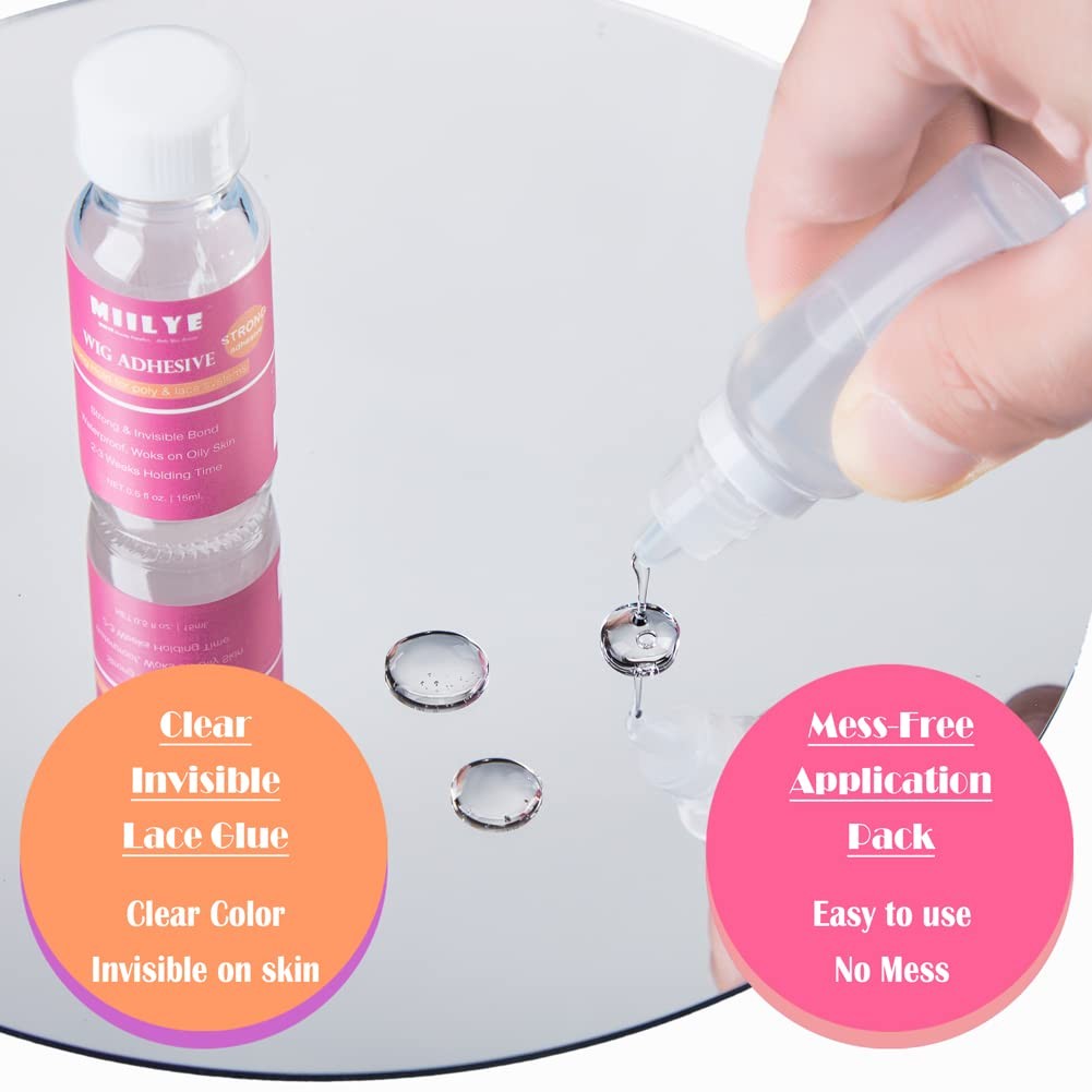 Waterproof Lace Glue, Clear| Invisible Miilye Hair Replacement Wig