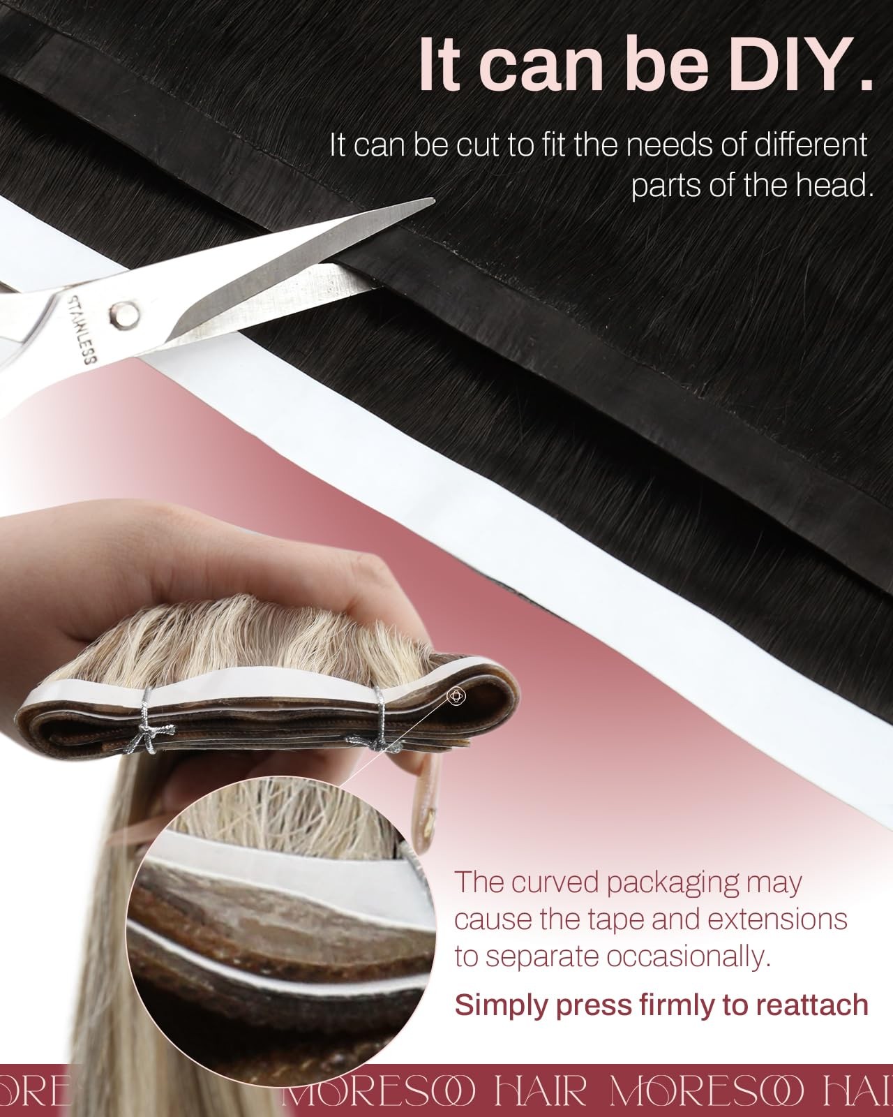 Tape in Weft Human Hair Extensions 16 Inch 65g Dark Brown – Invisible PU