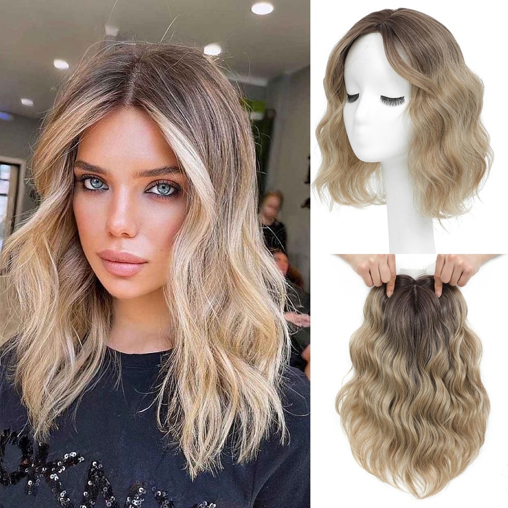Hair Topper for Women12Inch Curly/Wavy Clip-In Synthetic Hairpiece for Thinning