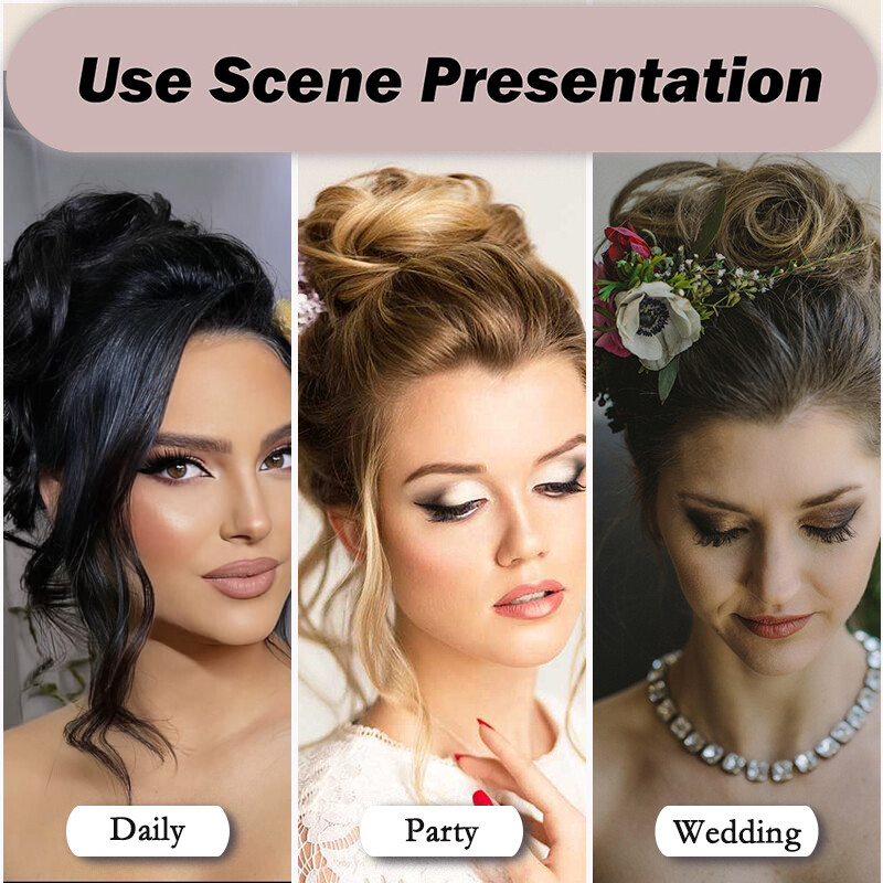 Long Curly Messy Bun Piece Scrunchie Updo Thick Hair Extensions Real As Human US