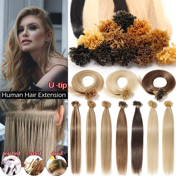 18-32Inch Blonde Keratin Pre Bonded Nail U Tip Glue Remy Human Hair Extensions