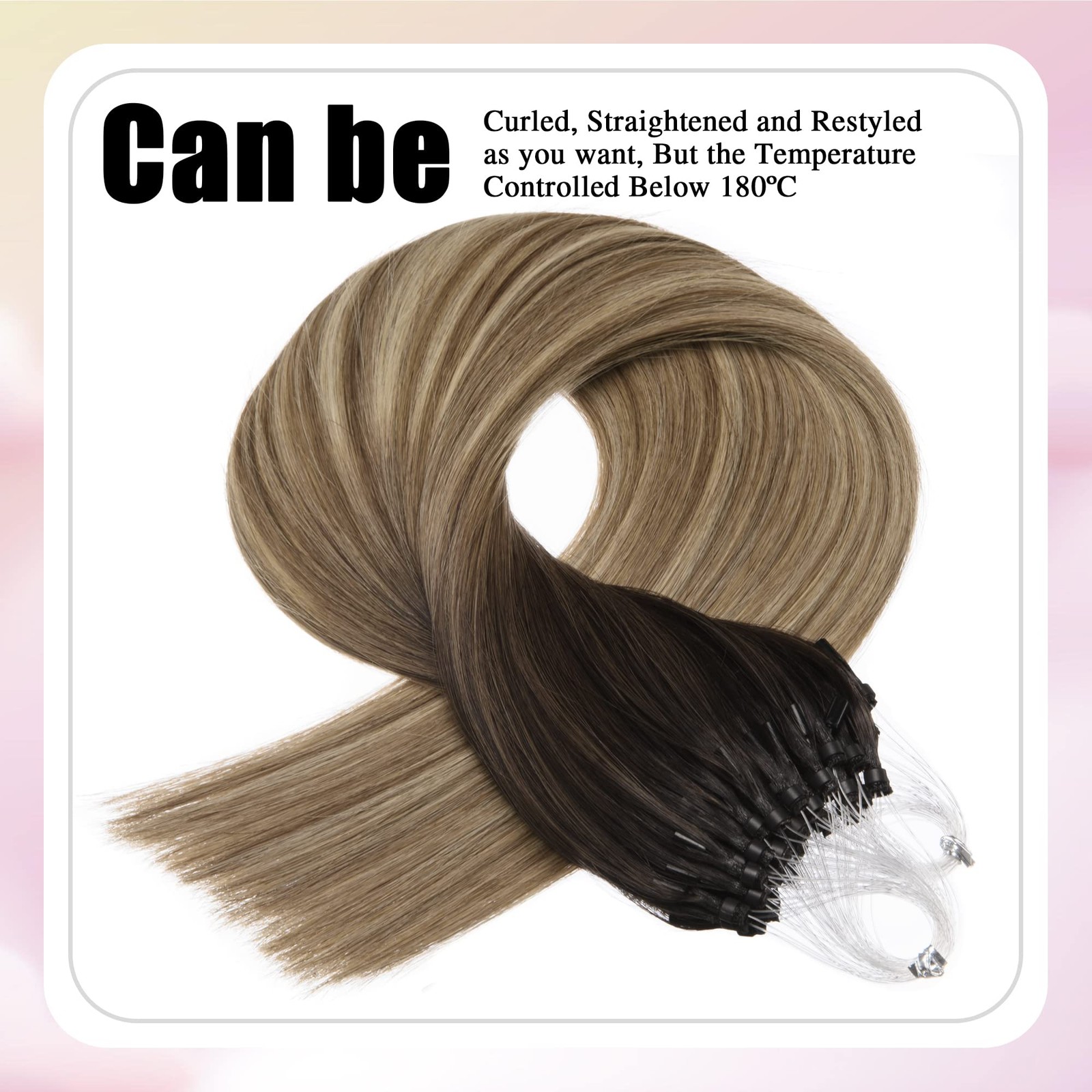 Senmy Microlink Hair Extensions Human Hair 16Inch 50G/Pack Micro Bead Hair