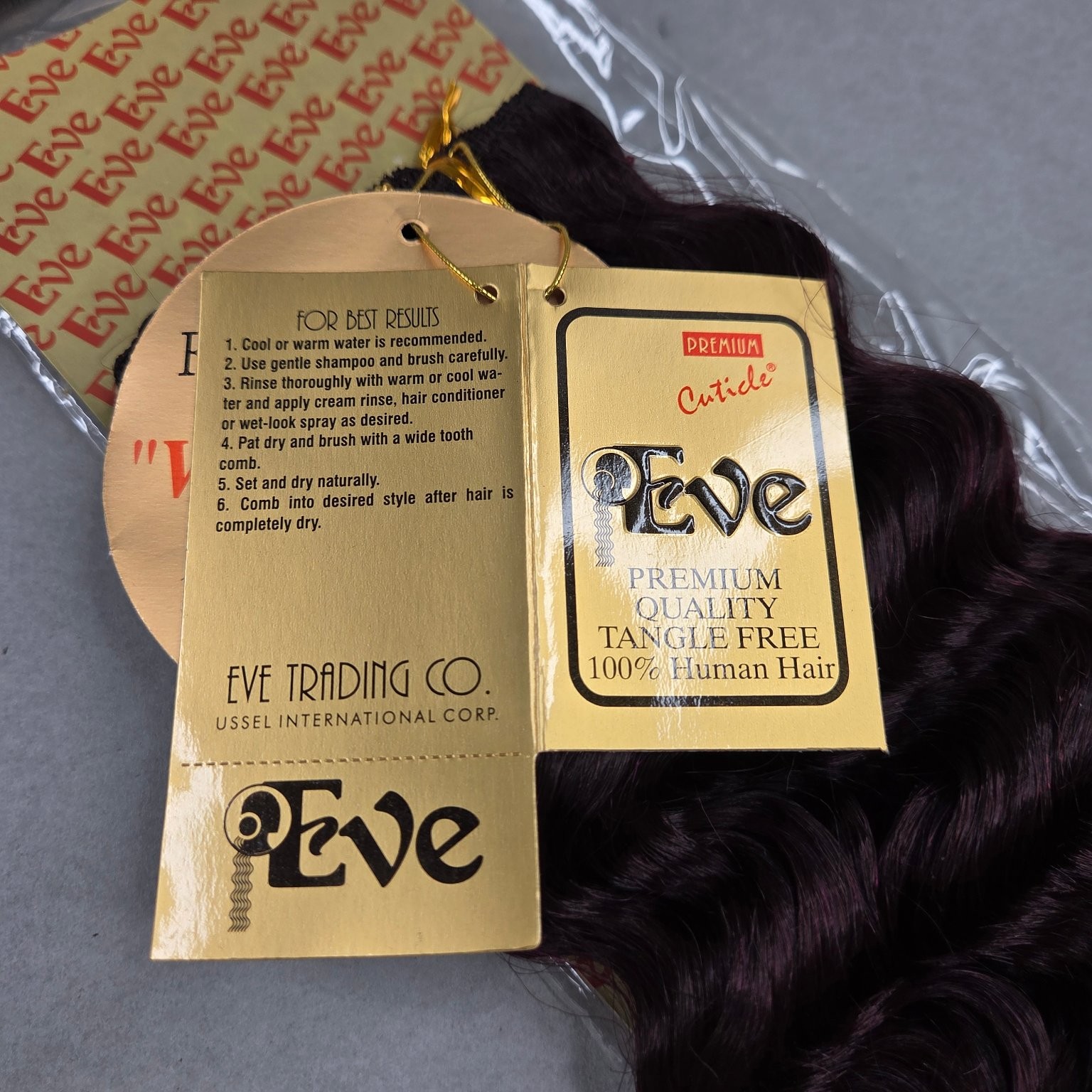 Eve French Refined Human Hair Extensions 12″ Deep Curl Color 99J Tangle Free