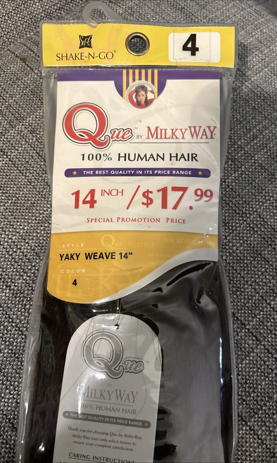Que By Milky Way Yaki Weave 14” 100% Human Hair -Color 4