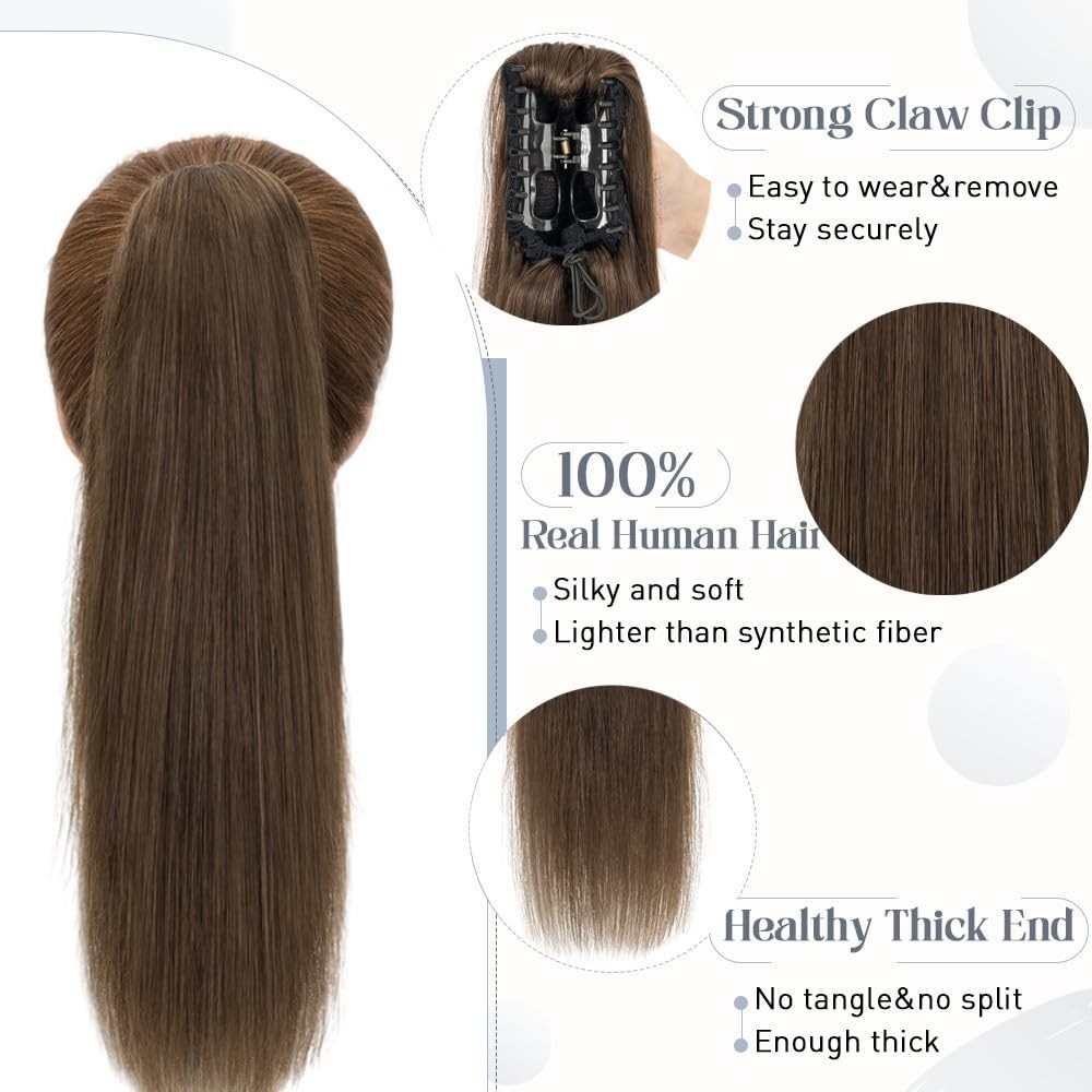 Rich Choices Claw Clip Ponytail Extension Human Hair Real Hair Ponytail