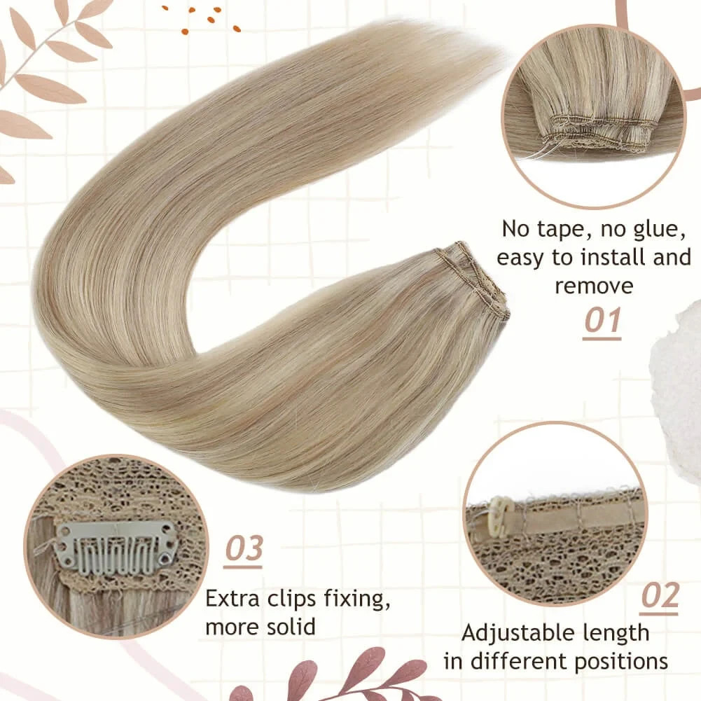 Sunny Hair FISHLINE 14″ Rose / Champagne Wire Human Hair Extensions FP P18-613