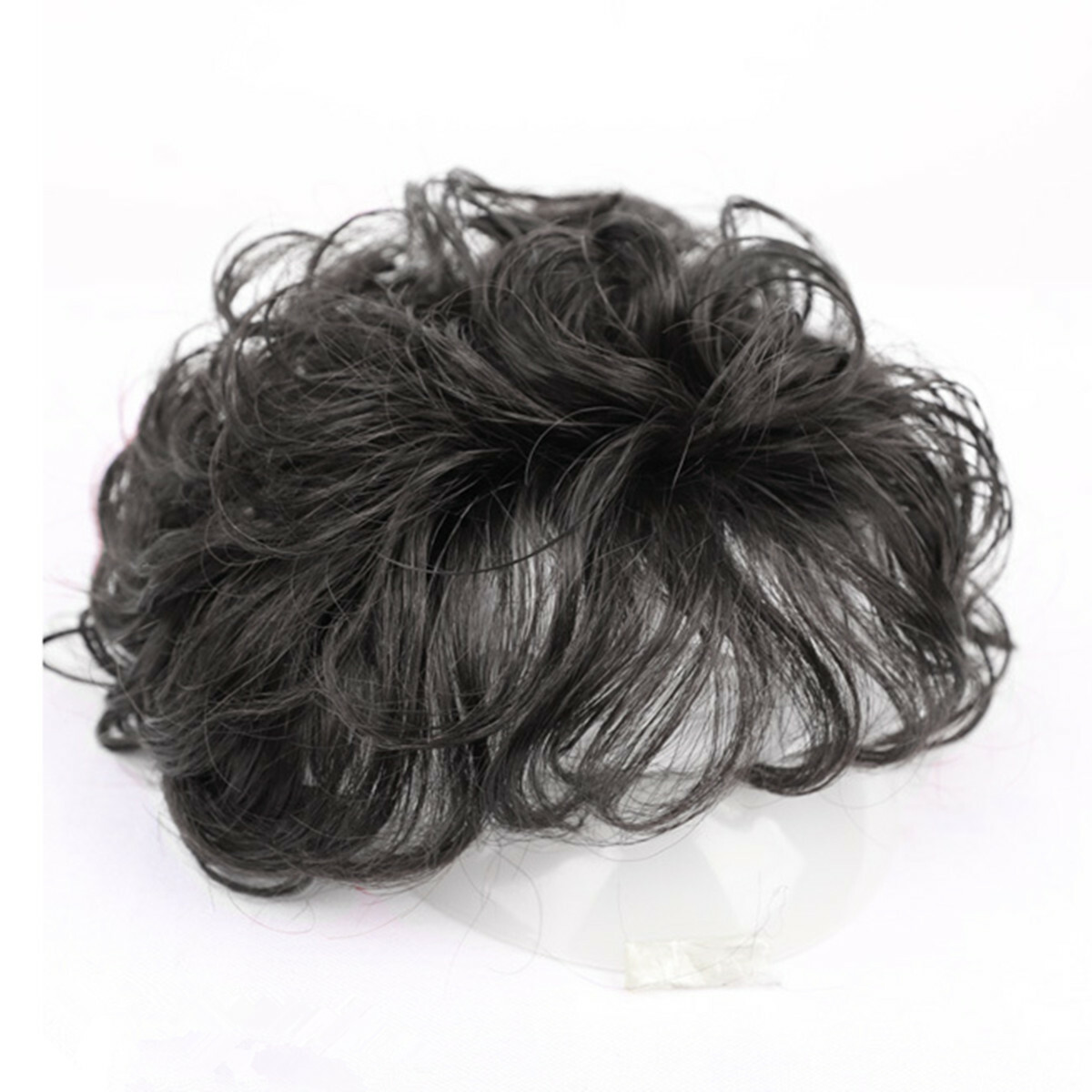 100% Human Hair Wig Natural Curly Hairpiece Topper Top Clip Short Wigs for Women