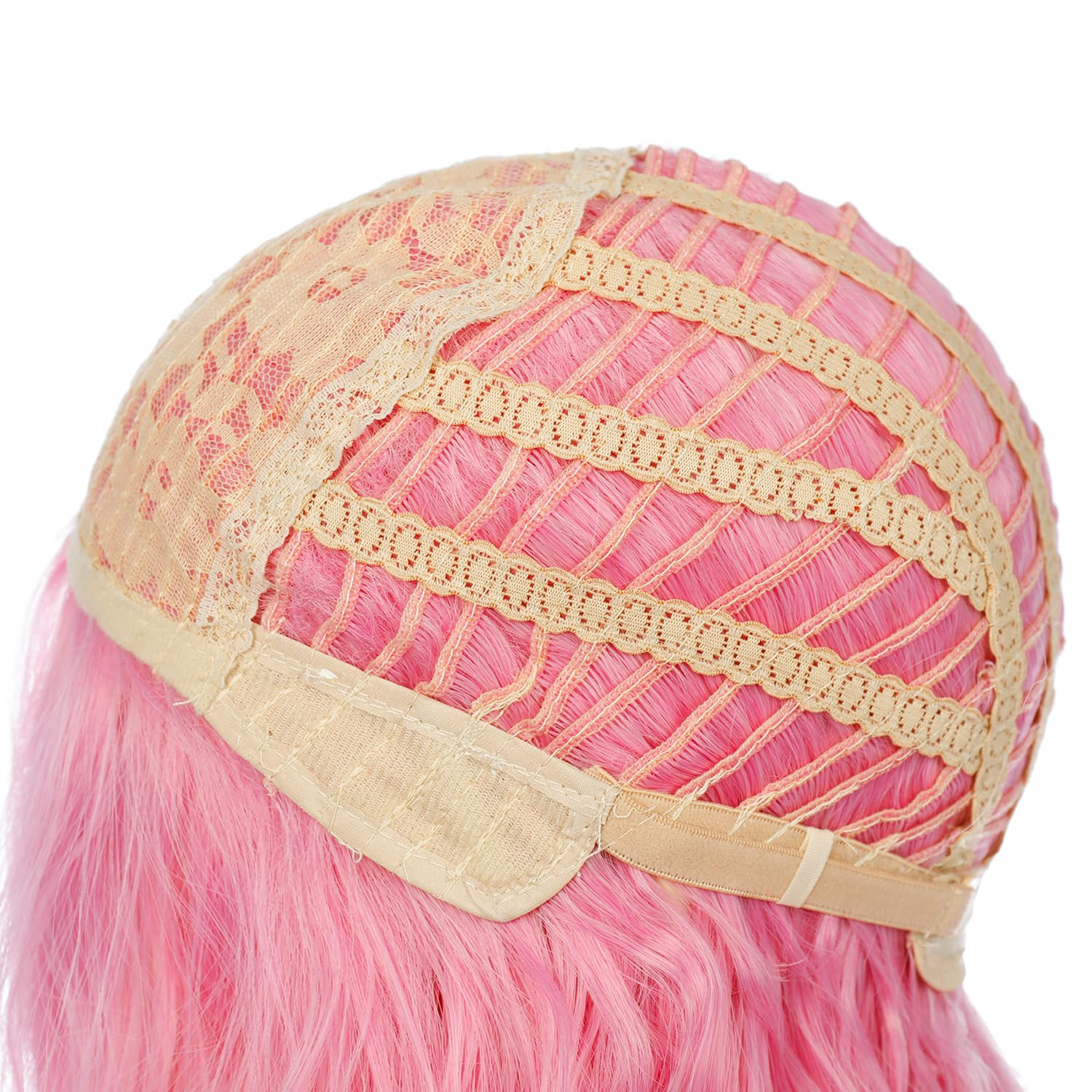 Kids Pink Wig with Bangs Child Pastel Pink Wigs Girls Long Curly Wavy Wig Kid Da