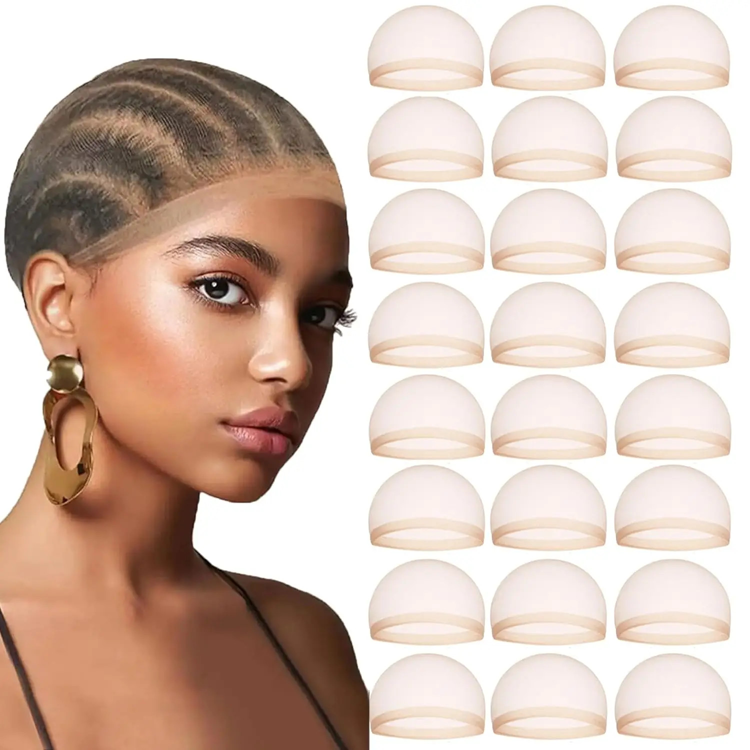 HD Wig Cap Ultra Thin Stretchy Nylon Stocking Wig Cap Lace Front Women