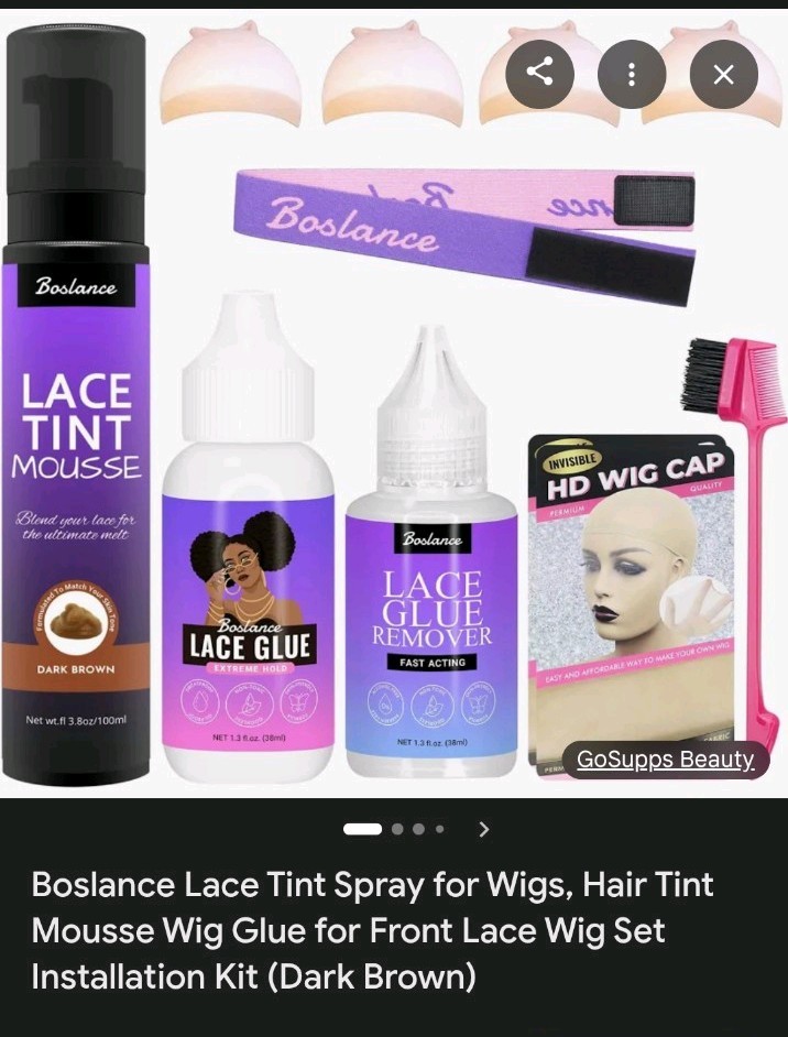 Wig Installation Essentials: Lace Glue Kit with Tint Mousse & Melting Spray