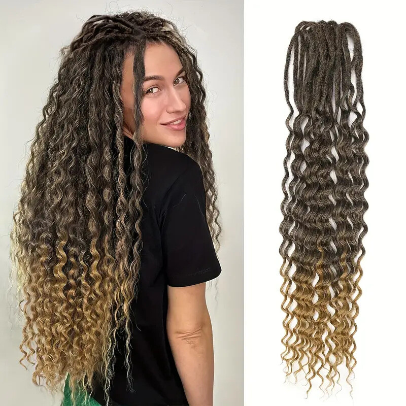 Auburn Double Curly Ended Dreadlocks Extensions 24inch Soft Boho Locs 10/20/30s