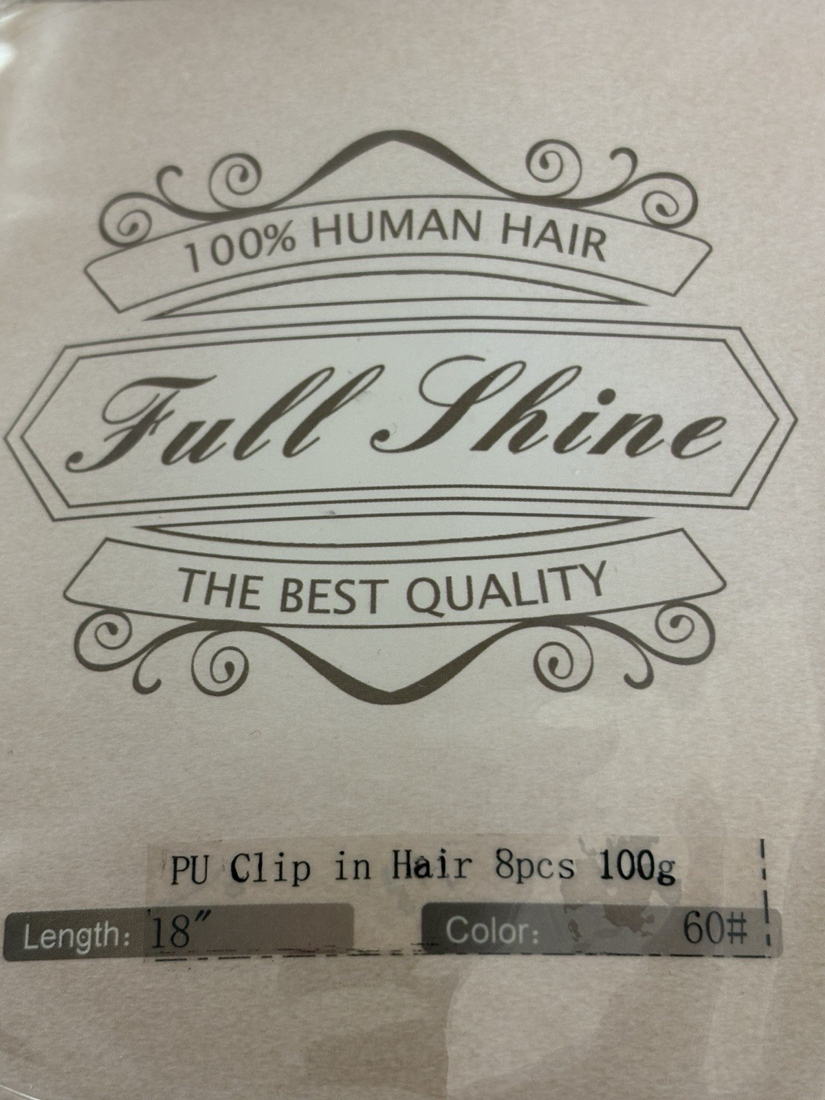 Full Shine Human Hair Clip In Mid Head Hair Extensions 8pcs 18″ Blonde 60# 100gr