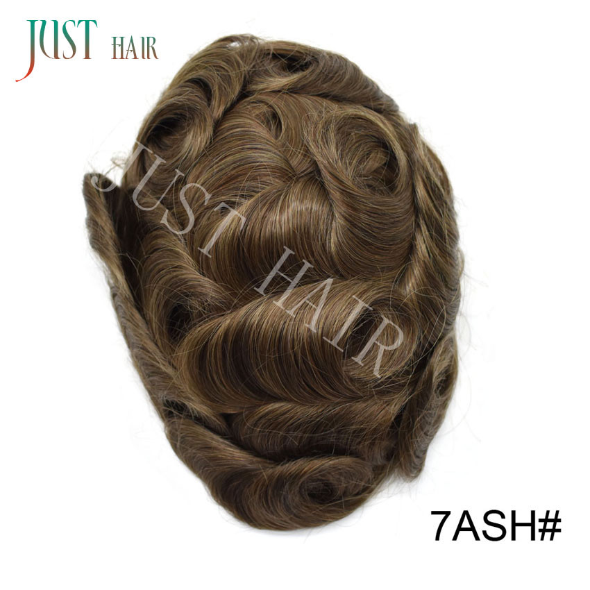 Full French Lace Men Toupee Light Density Remy Hair System Replacement for Men
