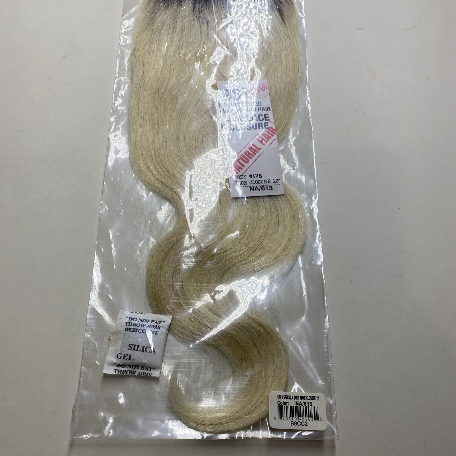 9S+ 100% Unprocessed HUMAN HAIR 4X4 LACE CLOSURE Body Wave 12″_#NA/613