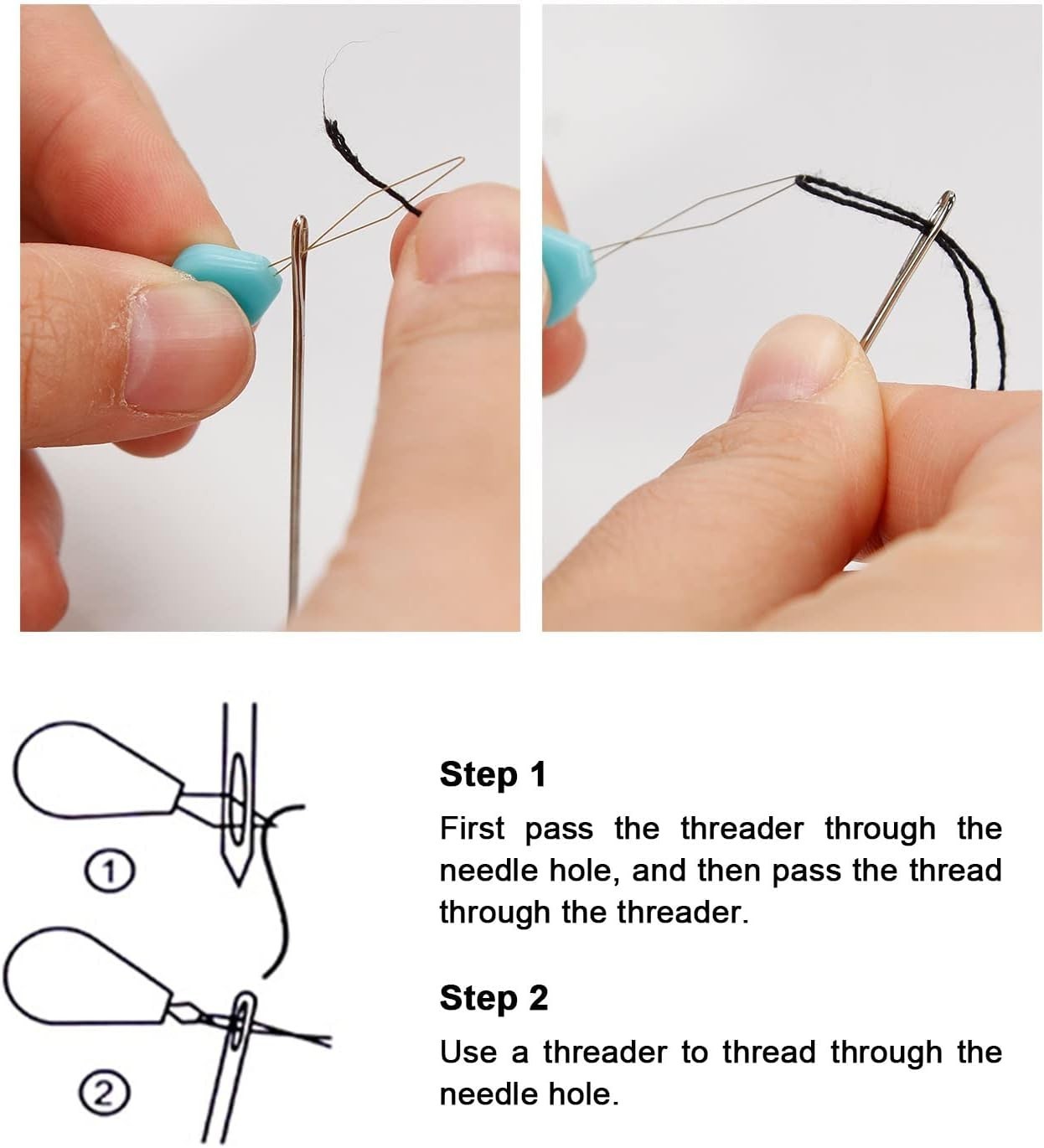 Weaving Needle Combo Deal – Black Thread with 10pcs Needles