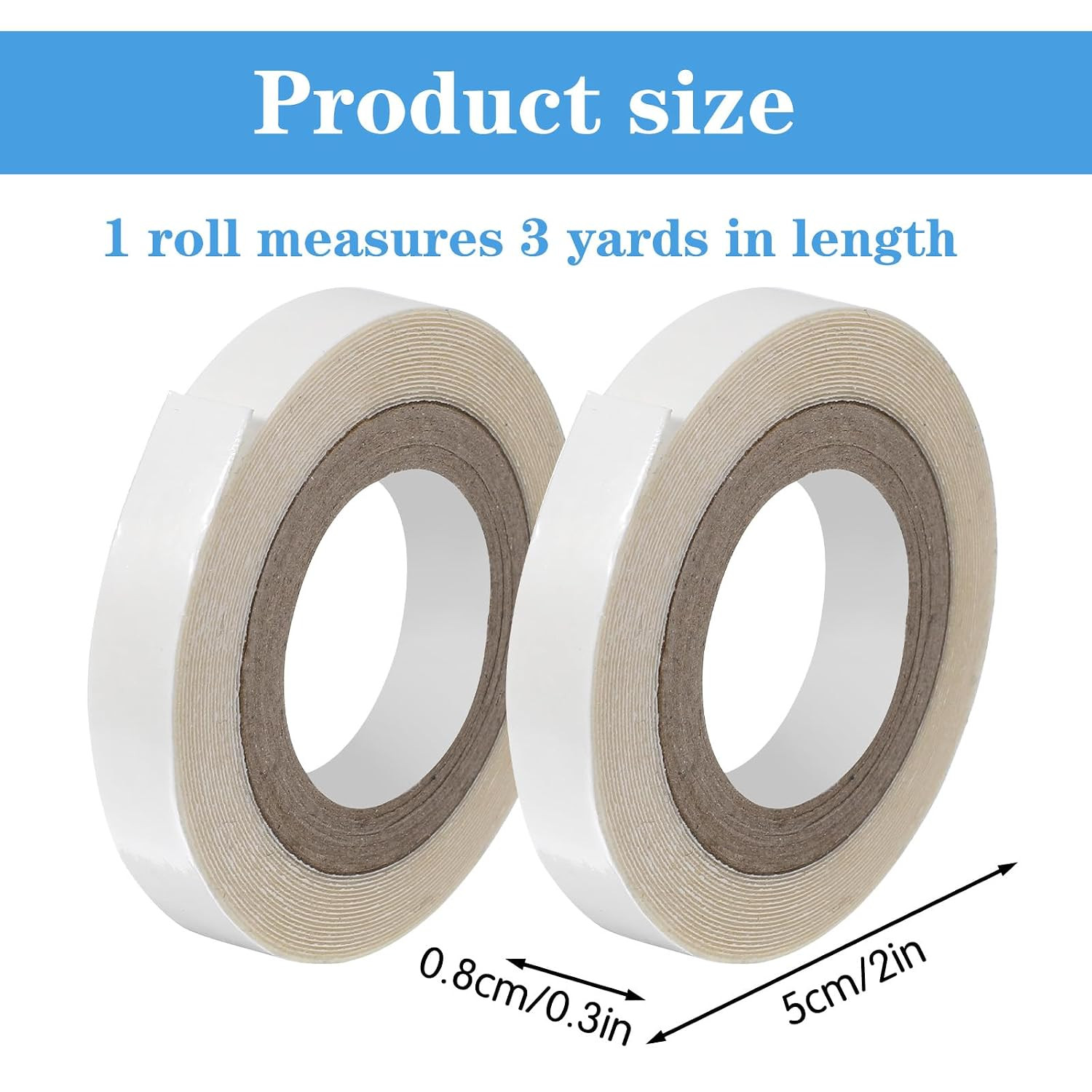 2 Rolls Extension Tape Blue 3Yard Tape Hair Extensions for Wig Tapes Double Sid