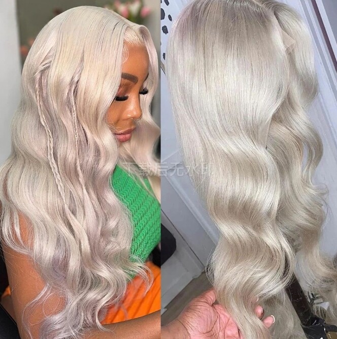 Platium Body Wave Lace Front Wig Human HairAsh Blonde Frontal Wig Human Hair