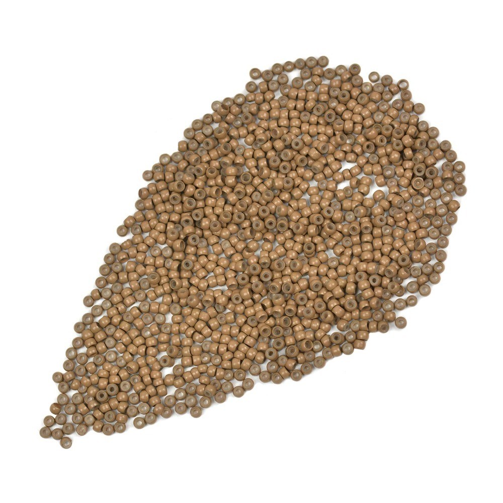 200 Pcs 3.0mm Silicone Lined Beads Nano Beads for Hair Extensions Copper Nano