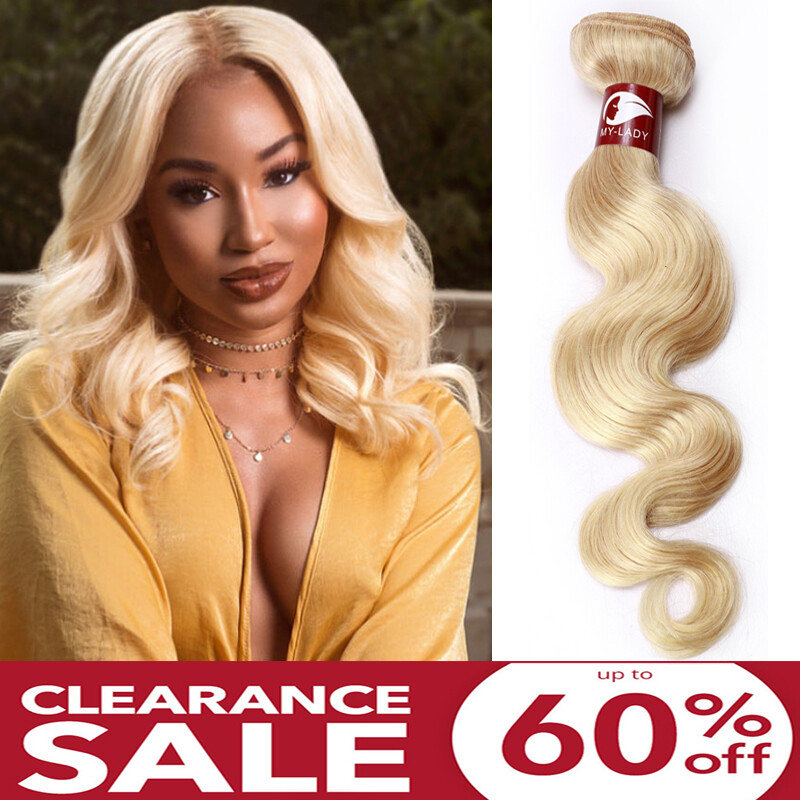CLEARANCE Blonde Hair Bundles Indian Human Hair Extensions Weft 3Bundles=300g US