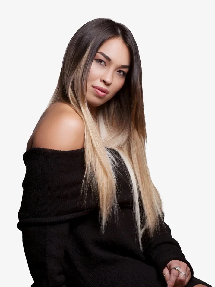 Bohyme Gold Silky Straight Remy Human Hair Extentions 14″ Color BL613