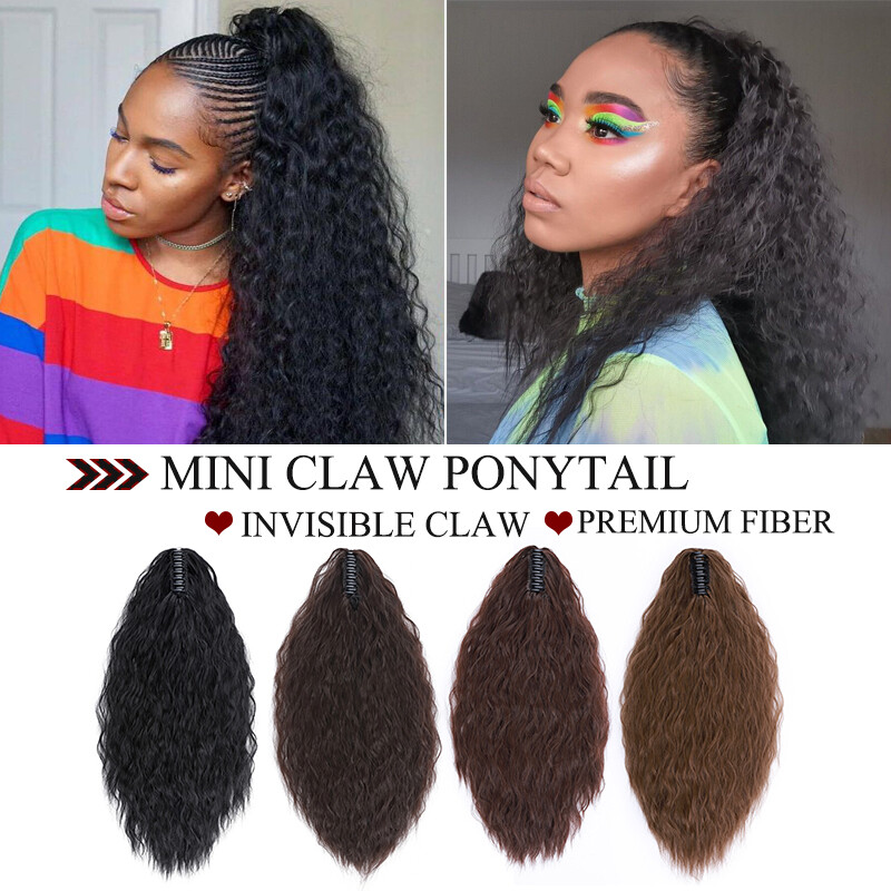 24” Corn Wave Claw Clip in Ponytail Thick as Human Real Natural Hair Extensions