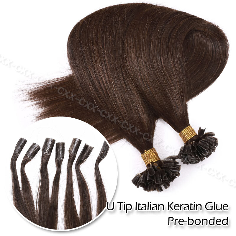 Nail U Tip Pre Bonded Real Remy Human Hair Extension Keratin Glue 150G Full Head